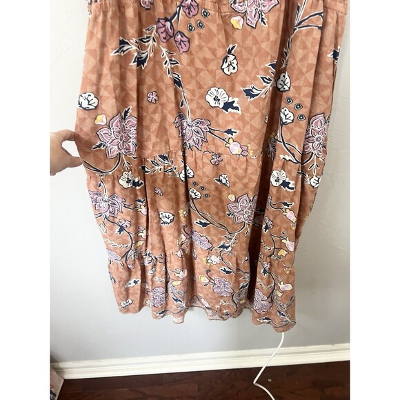 Sonoma Linen Floral Tiered Maxi Midi Dress 3X Flowy Gorgeous Pocket Cottage - Picture 4 of 10